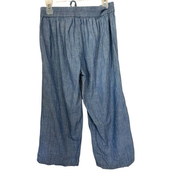 J. Crew Chambray Tie-Waist Pant Blue Classic Wash L0874 Size 4 - Picture 7 of 12